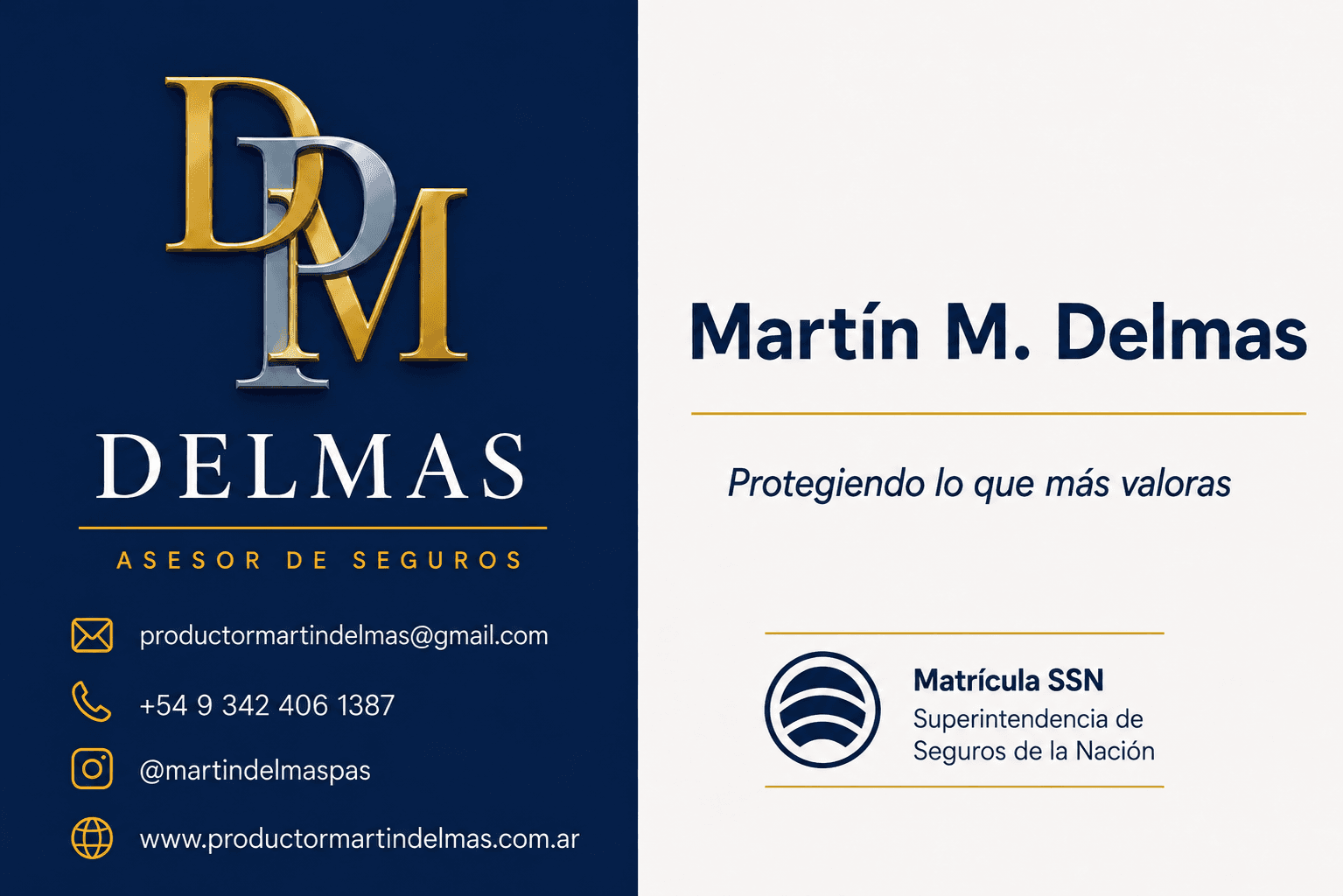 Tarjeta de presentación de Martín M. Delmás